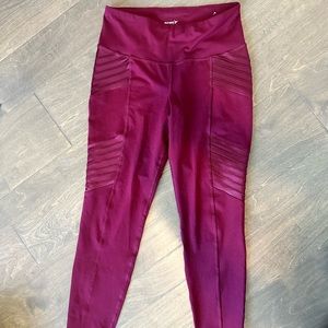 Old Navy Burgundy Moto Legging